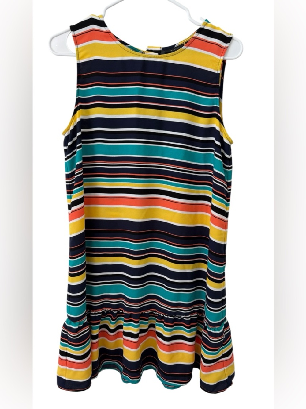 Halogen sleeveless ruffle-hem dress (002)